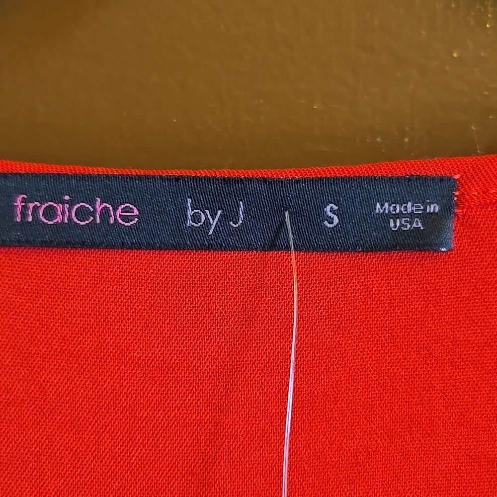 Fraiche by J-Red crinkled fabric long sleeved V neck A line dress Sz S. NWT. - Picture 4 of 12